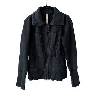 Lululemon Thumbhole Full Zip Sweater Jacket Black Womens 6